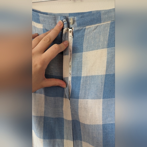 Vintage 1940s/1950s blue gingham pencil skirt - Picture 4 of 5